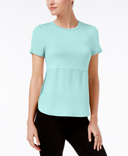 BAR III Short Sleeve Contrast Top